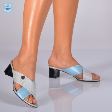 Papuci Dama Piele Naturala Anne 2 Albastri- Need 4 Shoes
