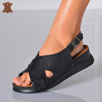 Sandale Dama Piele Naturala Alida Negre- Need 4 Shoes