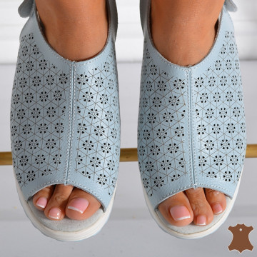 Sandale Dama Piele Naturala Amina Albastre- Need 4 Shoes