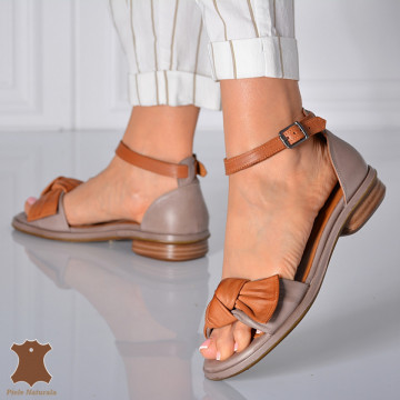 Sandale Dama Piele Naturala Eniko Gri- Need 4 Shoes