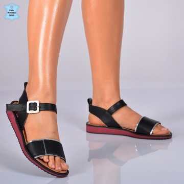 Sandale Dama Piele Naturala Giny 2 Negre- Need 4 Shoes