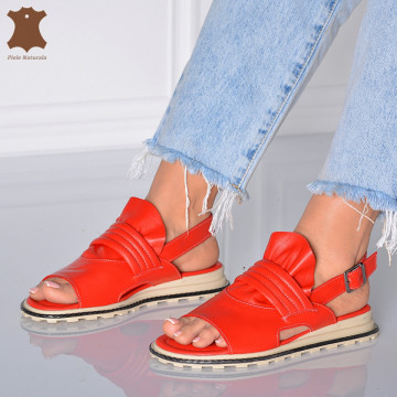 Sandale Dama Piele Naturala Rock Rosii- Need 4 Shoes