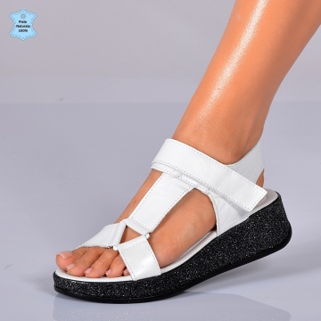 Sandale Piele Naturala Lutya Albe- Need 4 Shoes