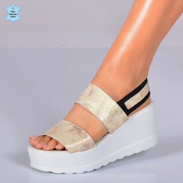 Sandale Piele Naturala Renata Aurii- Need 4 Shoes