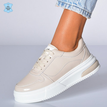 Adidasi Dama Piele Naturala Amelya Bej- Need 4 Shoes