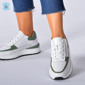 Adidasi Dama Piele Naturala Ellen Verzi- Need 4 Shoes