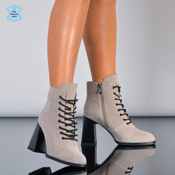 Botine Piele Naturala Medusa Gri- Need 4 Shoes