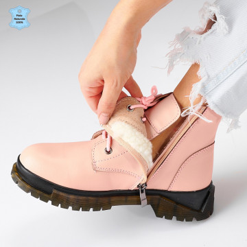 Ghete Dama Imblanite Piele Naturala Beca Roz- Need 4 Shoes