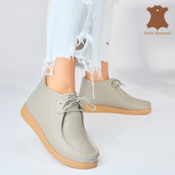 Ghete Dama Imblanite Piele Naturala Zora 2 Gri - Need 4 Shoes