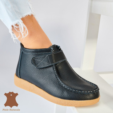 Ghete Dama Imblanite Piele Naturala Zora Negre - Need 4 Shoes