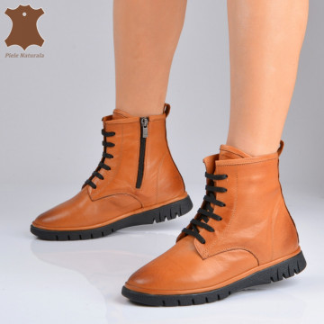 Ghete Dama Piele Naturala Anuva  Camel- Need 4 Shoes