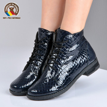 Ghete Dama Piele Naturala Aura 2 Navy - Need 4 Shoes
