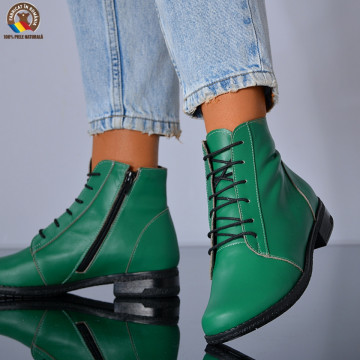 Ghete Dama Piele Naturala Aura Verzi- Need 4 Shoes