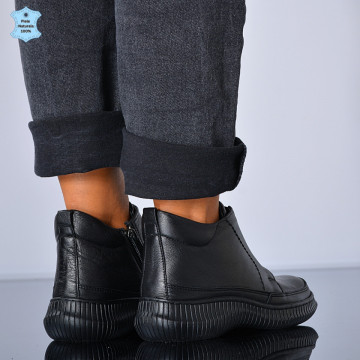 Ghete Dama Piele Naturala Leni Negre - Need 4 Shoes