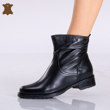 Ghete Dama Piele Naturala Maurice Negre - Need 4 Shoes