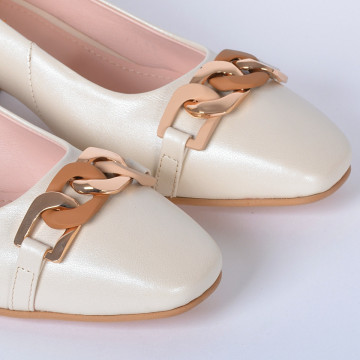 Pantofi Cu Toc Piele Naturala Esmer Bej- Need 4 Shoes