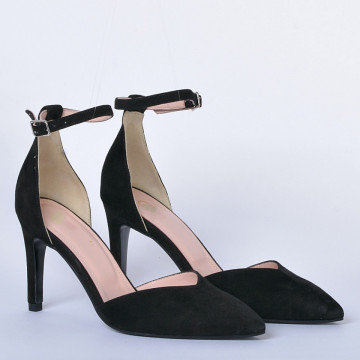Pantofi Cu Toc Piele Naturala Kayla Negri- Need 4 Shoes