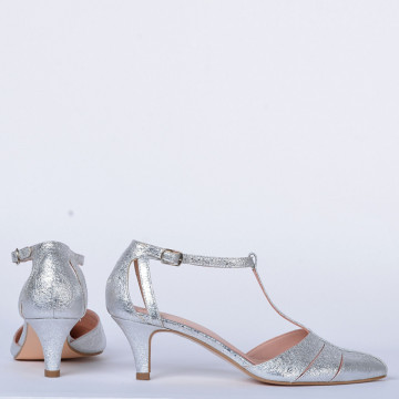 Pantofi Cu Toc Piele Naturala Rafaela Argintii- Need 4 Shoes