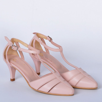 Pantofi Cu Toc Piele Naturala Rafaela Roz- Need 4 Shoes