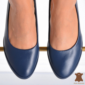 Pantofi Cu Toc Piele Naturala Sharon 2 Navy- Need 4 Shoes