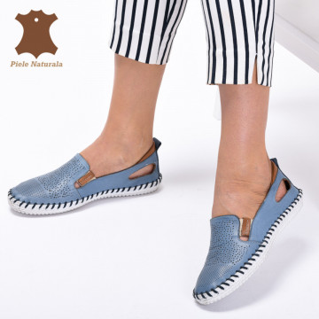 Pantofi Dama Piele Naturala Cauani Baby Blue- Need 4 Shoes