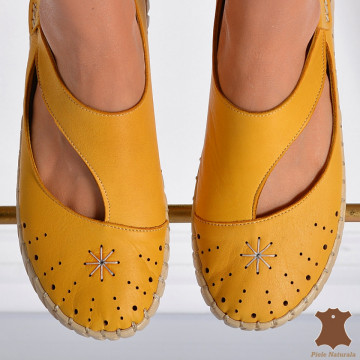 Pantofi Dama Piele Naturala Holt Mustar - Need 4 Shoes