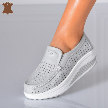 Pantofi Dama Piele Naturala Jet Gri- Need 4 Shoes
