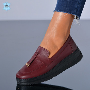 Pantofi Dama Piele Naturala Maira Bordo- Need 4 Shoes