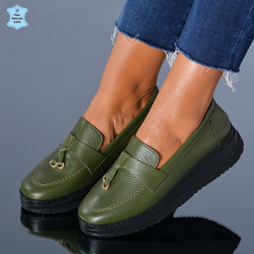 Pantofi Dama Piele Naturala Maira Verzi- Need 4 Shoes