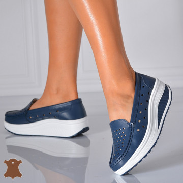 Pantofi Dama Piele Naturala Zena 3 Navy- Need 4 Shoes - Need 4 Shoes
