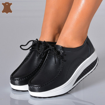 Pantofi Dama Piele Naturala Zena 5 Negri- Need 4 Shoes 