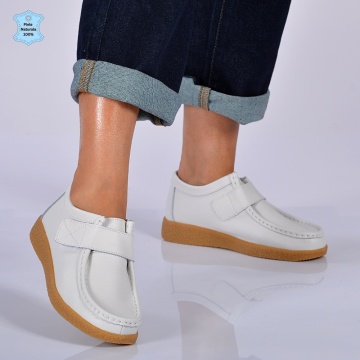 Pantofi Dama Piele Naturala Zora 5 Albi- Need 4 Shoes