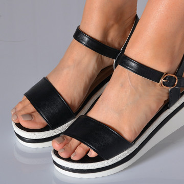 Sandale Cu Platforma Asme Negre- Need 4 Shoes