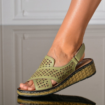 Sandale Dama Piele Naturala Doris Olive- Need 4 Shoes