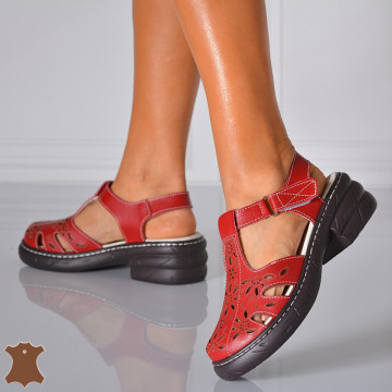 Sandale Dama Piele Naturala Jolina Rosii- Need 4 Shoes