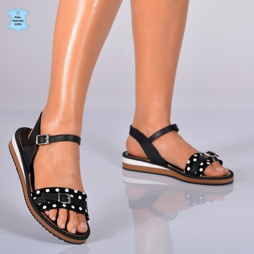 Sandale Dama Piele Naturala Minely 2 Negre- Need 4 Shoes
