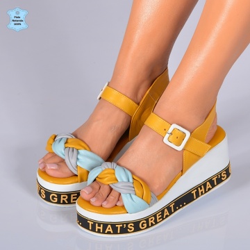 Sandale Piele Naturala Bony Galbene- Need 4 Shoes