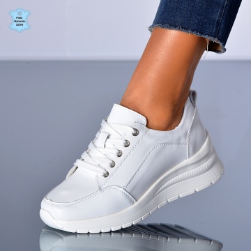 Adidasi Dama Piele Naturala Ariela Albi- Need 4 Shoes