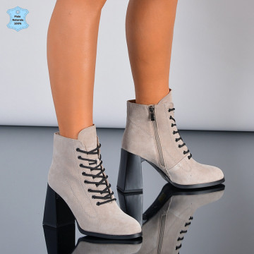 Botine Piele Naturala Medusa Gri- Need 4 Shoes
