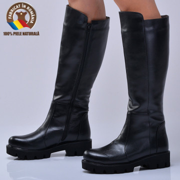 Cizme Dama Piele Naturala Flow Negre - Need 4 Shoes