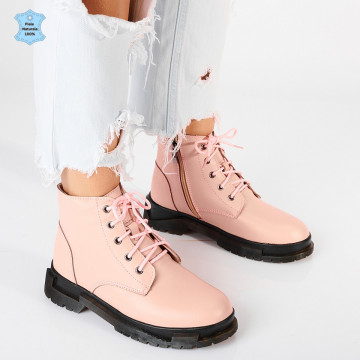 Ghete Dama Imblanite Piele Naturala Beca Roz- Need 4 Shoes