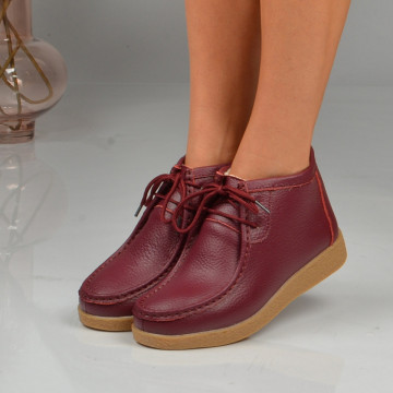 Ghete Dama Imblanite Piele Naturala Zora 2 Wine - Need 4 Shoes