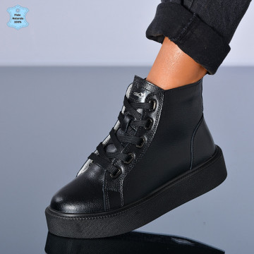 Ghete Dama Piele Naturala Alexia Negre- Need 4 Shoes