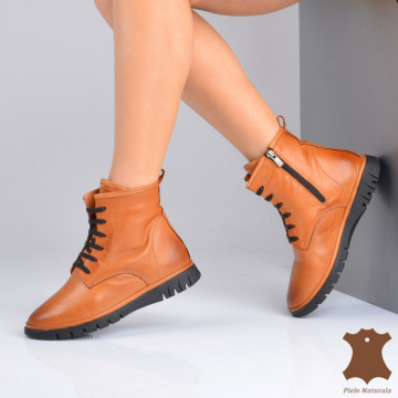 Ghete Dama Piele Naturala Anuva  Camel- Need 4 Shoes