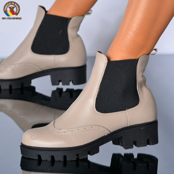 Ghete dama Piele Naturala Astra Gri- Need 4 Shoes