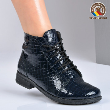 Ghete Dama Piele Naturala Aura 2 Navy - Need 4 Shoes