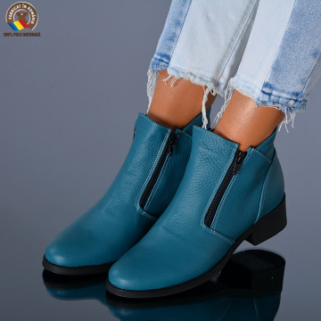 Ghete Dama Piele Naturala Bety Turcoaz - Need 4 Shoes