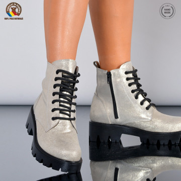 Ghete Dama Piele Naturala Maryn Aurii- Need 4 Shoes