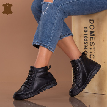Ghete Dama Piele Naturala Mistia Negre - Need 4 Shoes