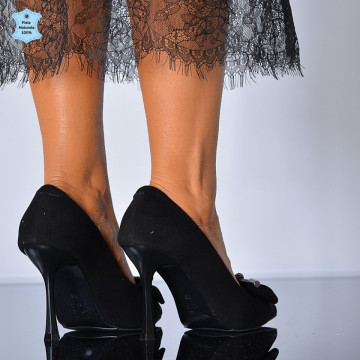 Pantofi Cu Toc Piele Naturala Anastasia 2 Negri- Need 4 Shoes